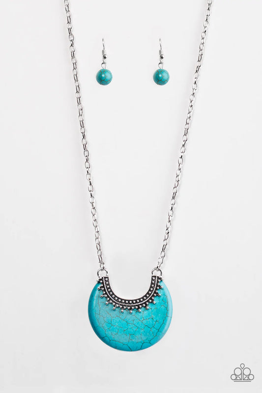 Paparazzi Necklace ~ Mesa Moon - Blue