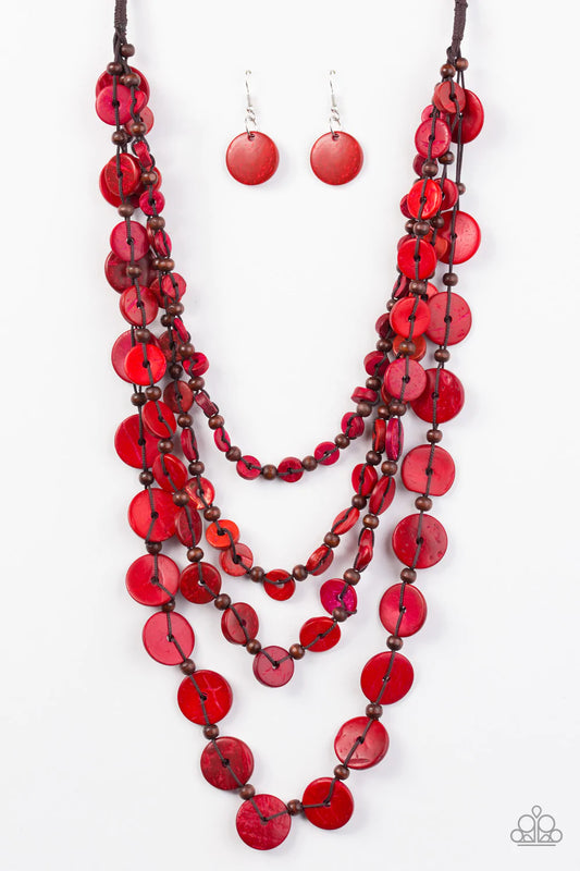 Paparazzi Necklace ~ Fiji Flair - Red