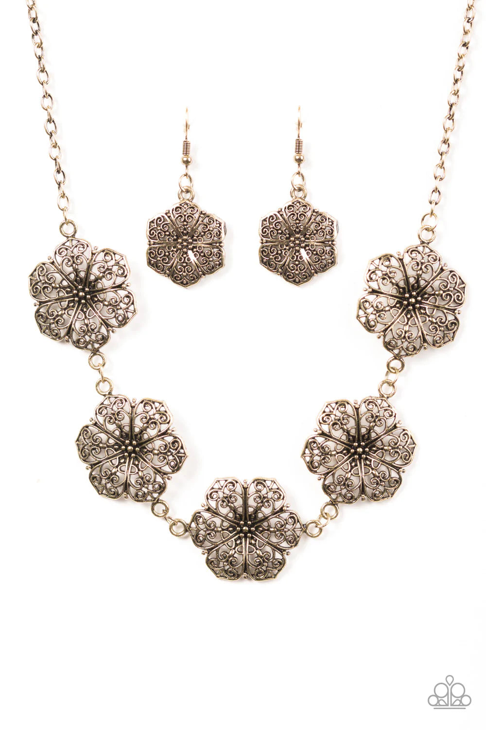 Paparazzi Necklace ~ Floral Fluorescence - Brass