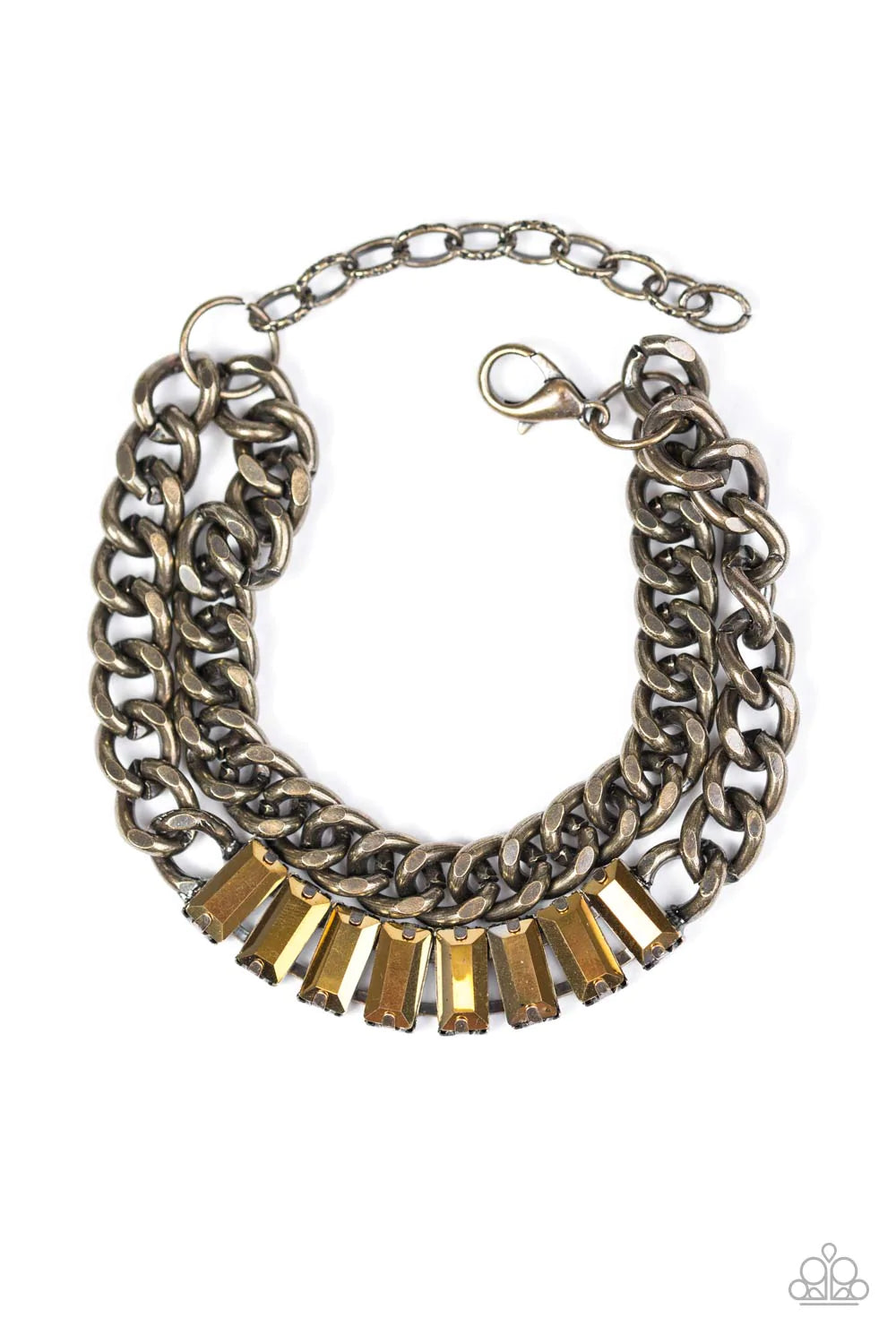 Paparazzi Bracelet ~ Plunge Into Grunge - Brass