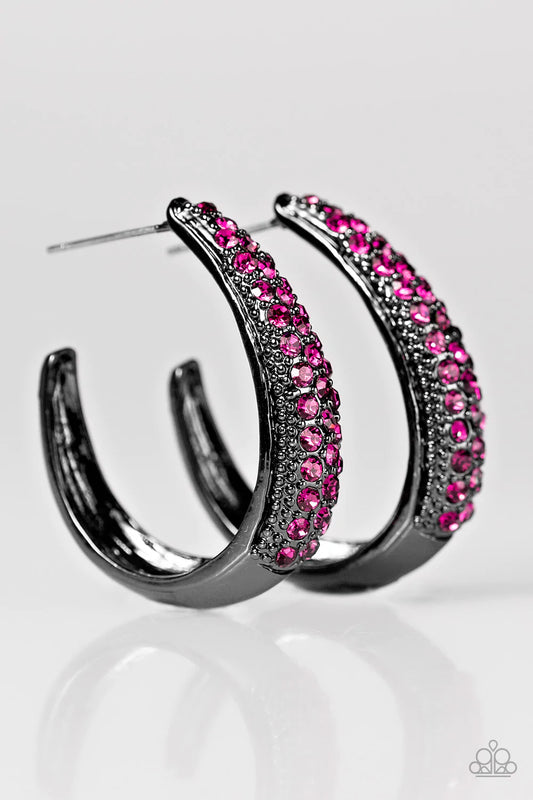 Paparazzi Earring ~ Glitter Jam - Pink