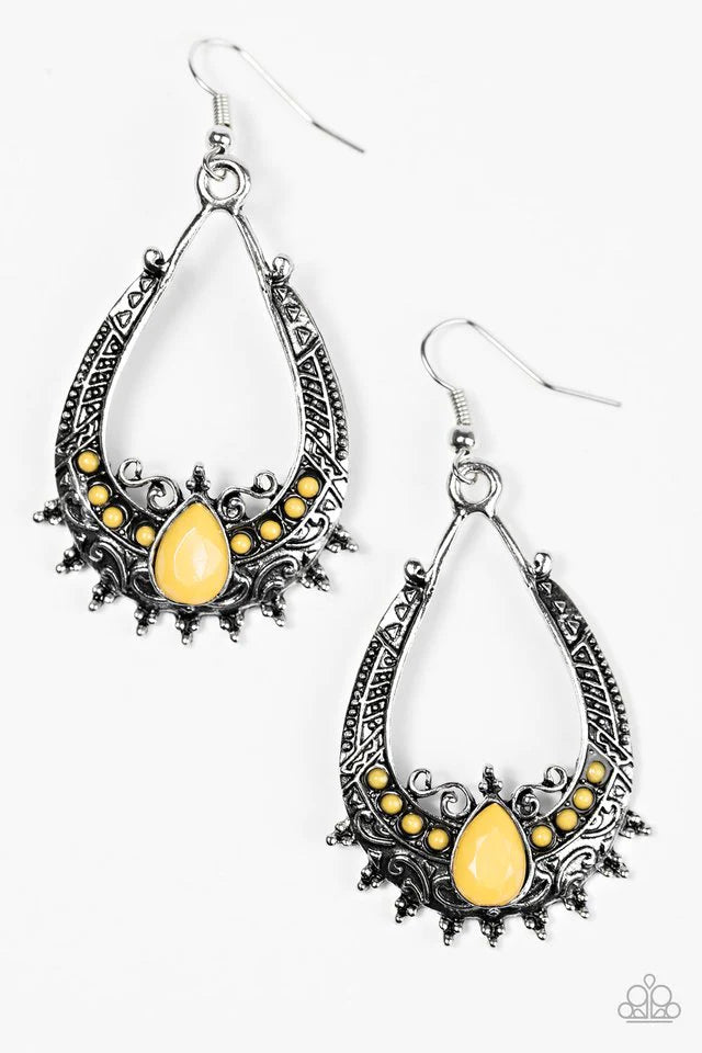 Paparazzi Earring ~ Living The WILDLIFE - Yellow