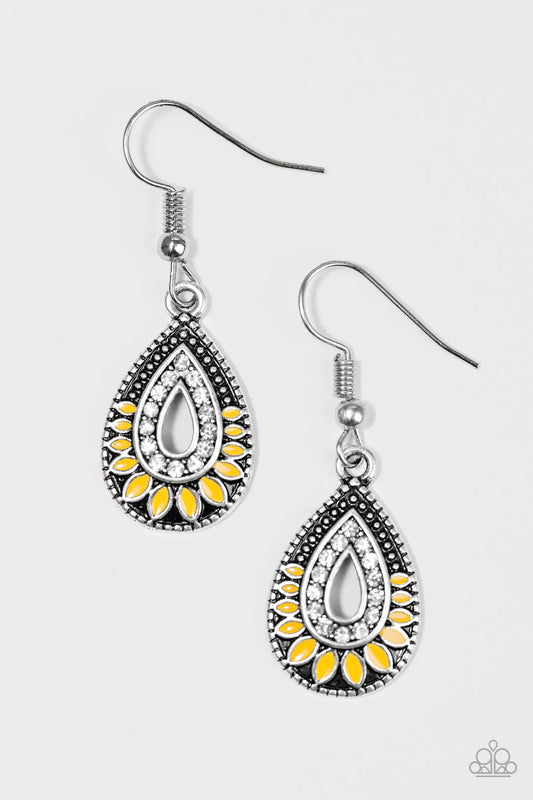 Paparazzi Earring ~ South Beach Sunsets - Yellow