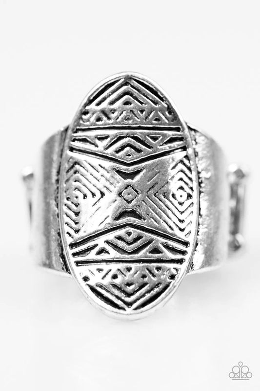 Paparazzi Ring ~ Tiki Tahiti - Silver