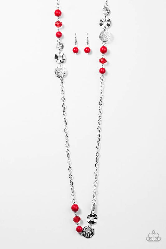 Paparazzi Necklace ~ Midnight Musical - Red