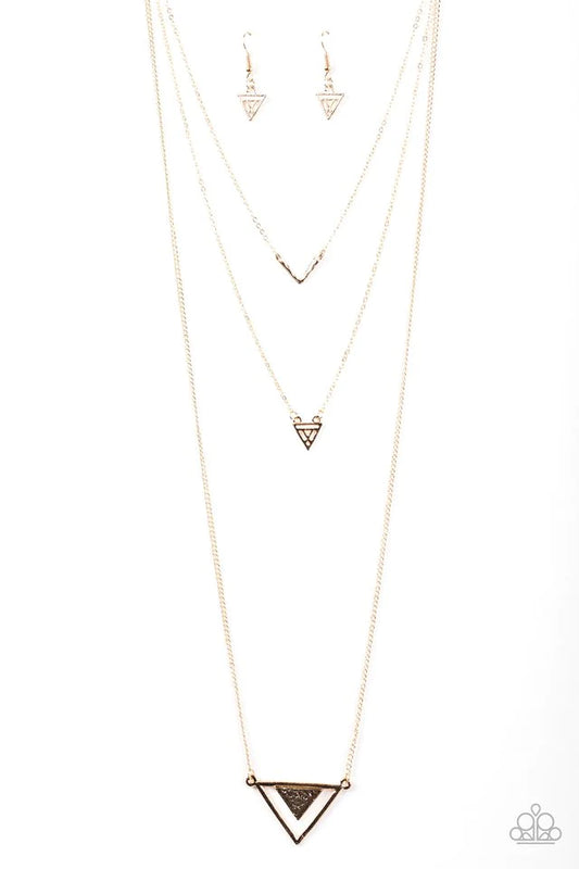 Paparazzi Necklace ~ Point Of Perfection - Gold