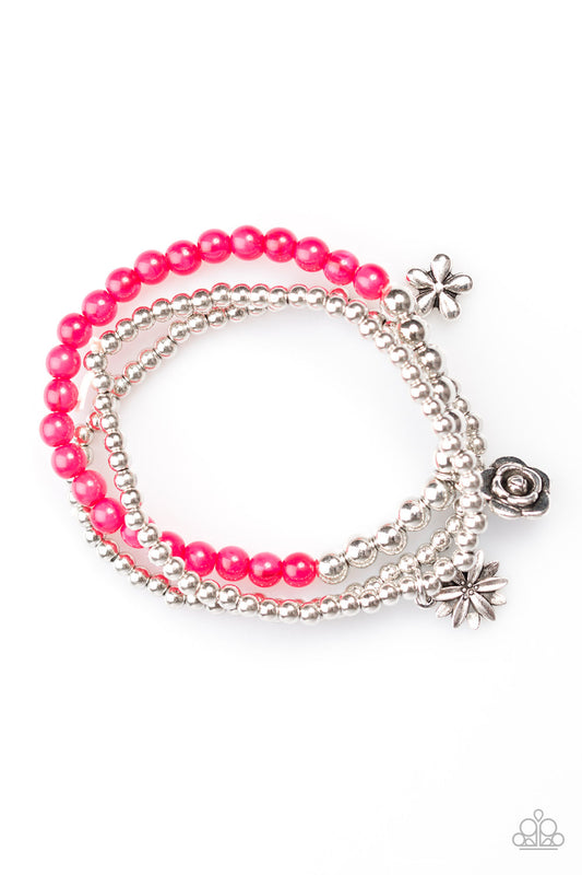 Pulsera Paparazzi ~ Fiesta Gardenia - Rosa