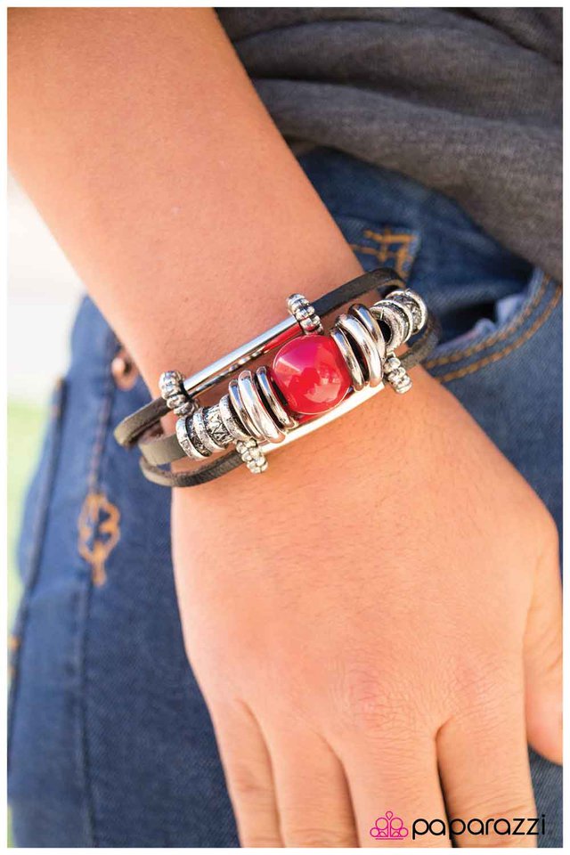 Paparazzi Bracelet ~ Caught Red-Handed - Red