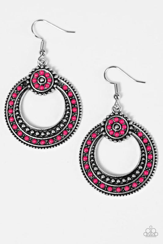 Paparazzi Earring ~ Colorful Coasts - Pink