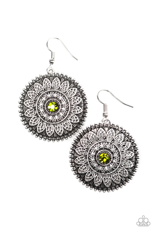 Paparazzi Earring ~ Garden Flower - Green