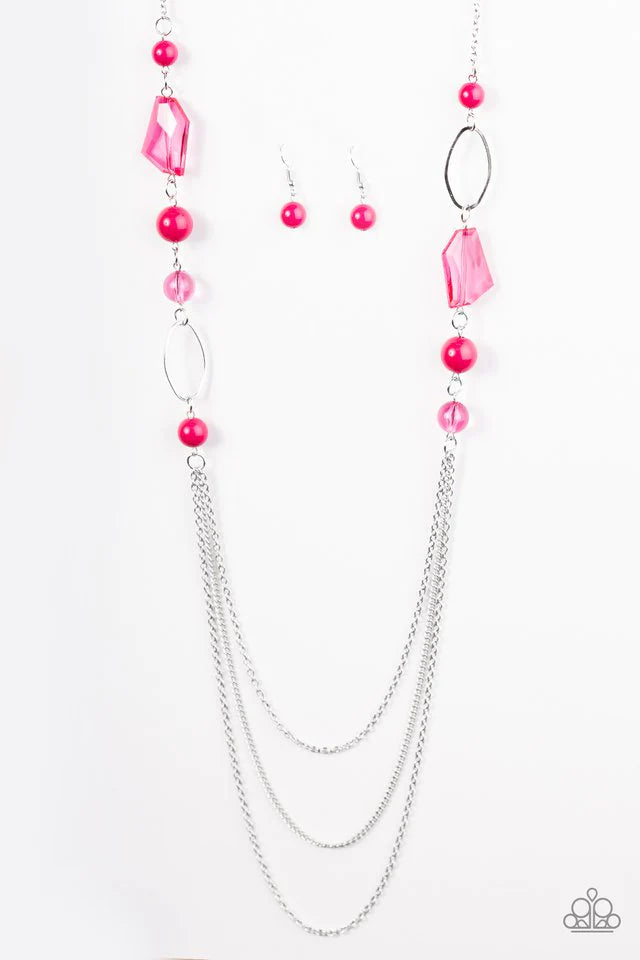 Paparazzi Necklace ~ Jewel Jackpot - Pink