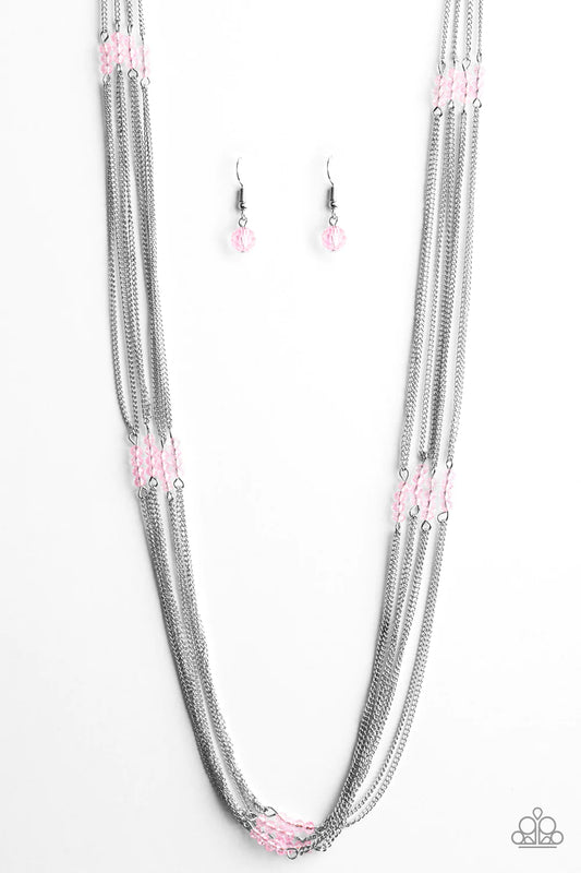 Paparazzi Necklace ~ Oh My Glitter - Pink