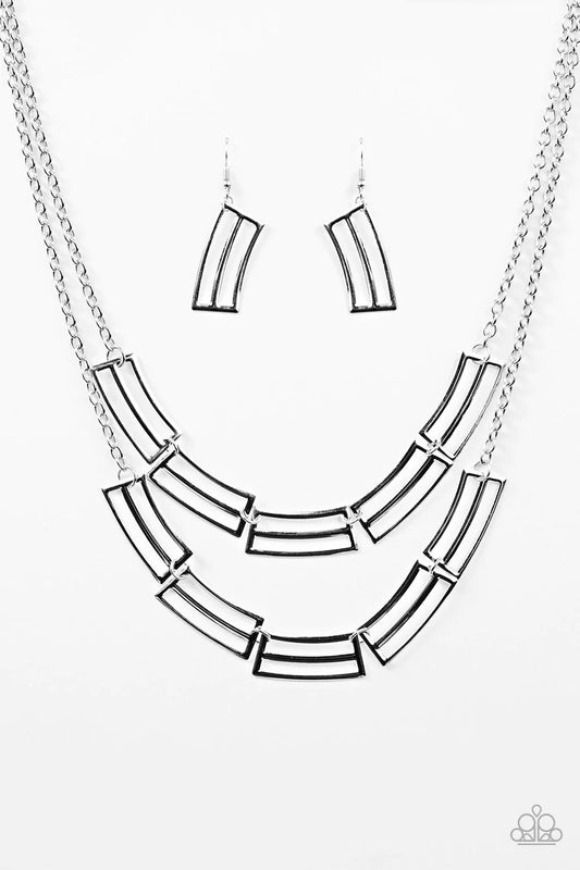 Paparazzi Necklace ~ Right On Track - Silver