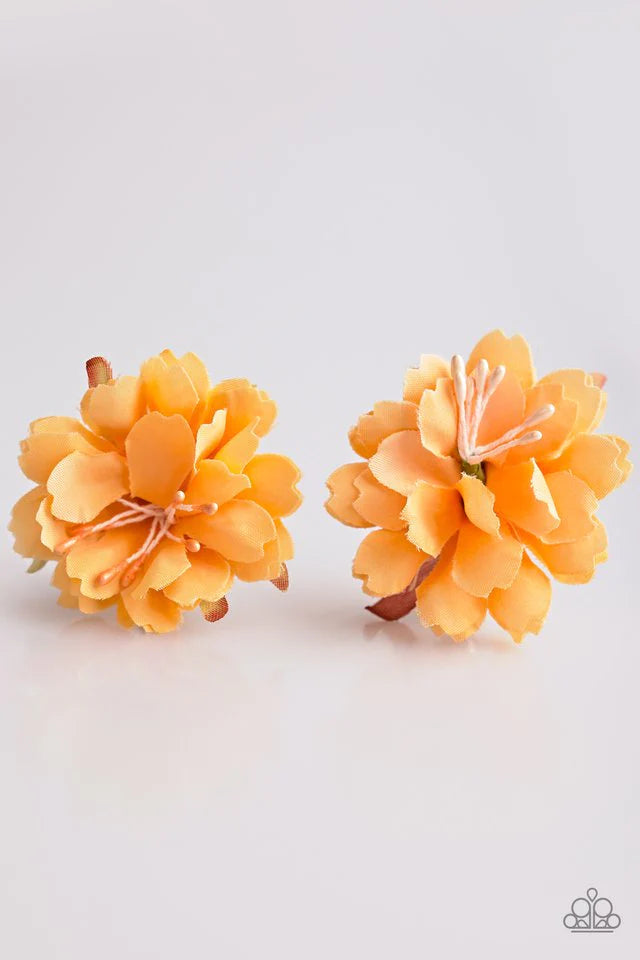 Accesorios para el cabello de Paparazzi ~ Flores de otoño - Naranja