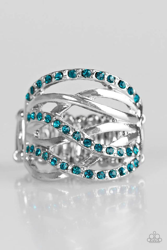 Paparazzi Ring ~ Wrapped Up In Shimmer - Blue