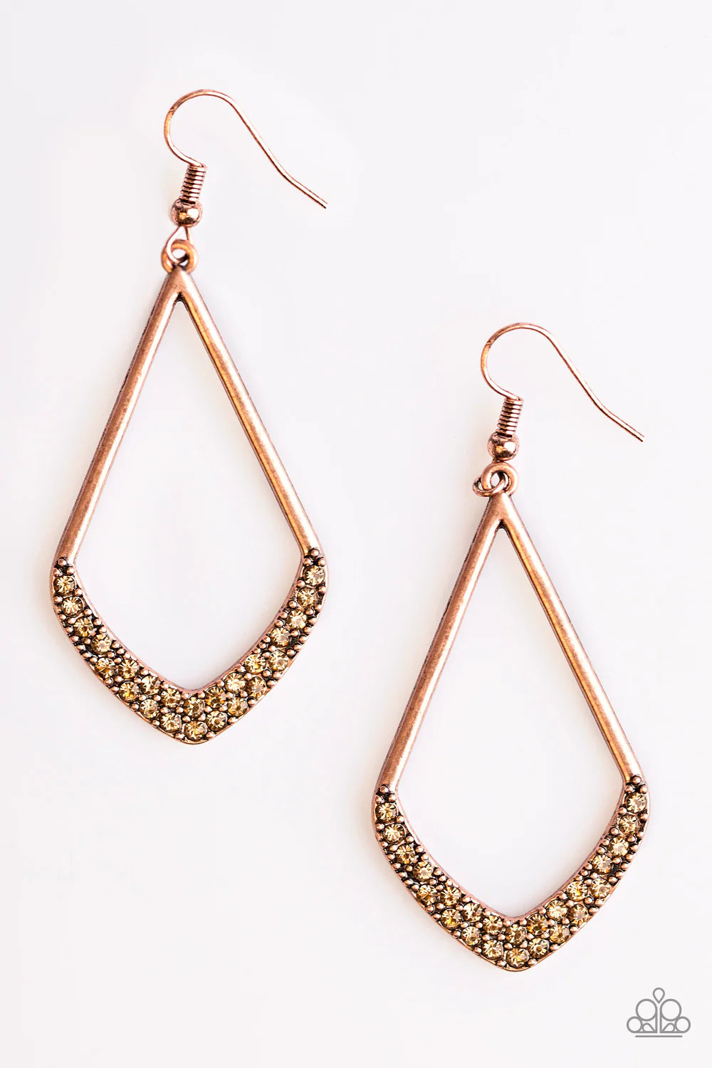 Paparazzi Earring ~ Double Dip - Copper