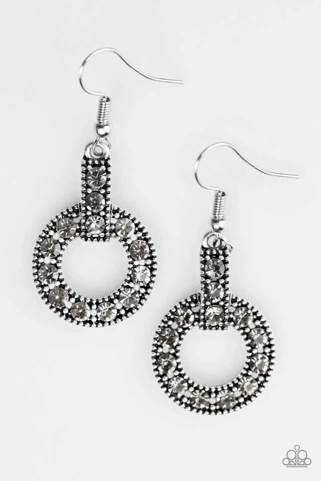 Paparazzi Earring ~ Midnight Ball - Silver