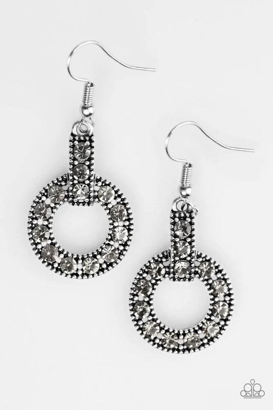 Paparazzi Earring ~ Midnight Ball - Silver