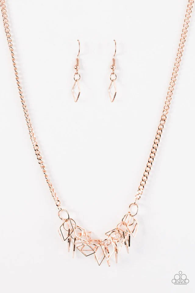 Paparazzi Necklace ~ Beast Mode - Rose Gold