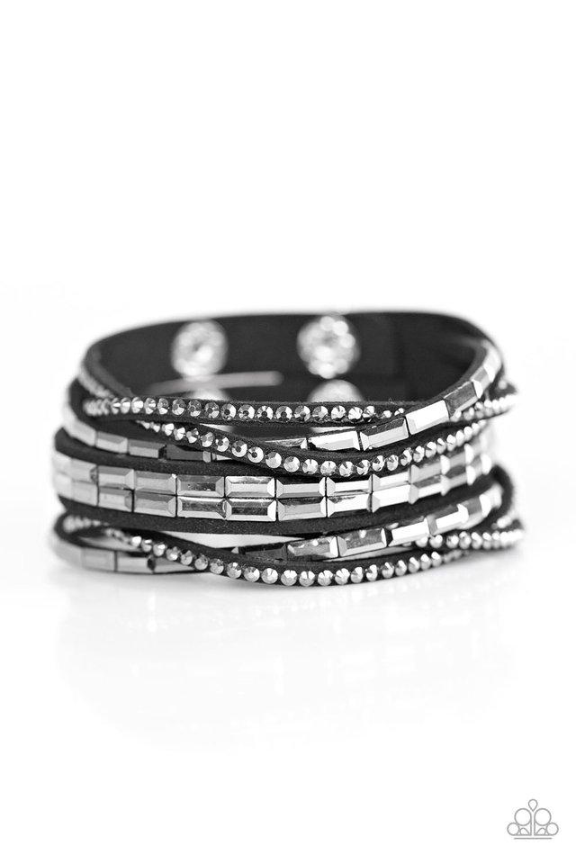 Paparazzi Bracelet ~ Grand Slam Shimmer - Black