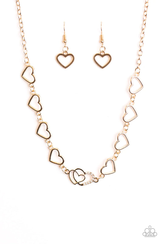 Paparazzi Necklace ~ Dear Heart - Gold