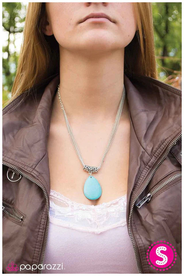 Paparazzi Necklace ~ Weeping Rock - Blue