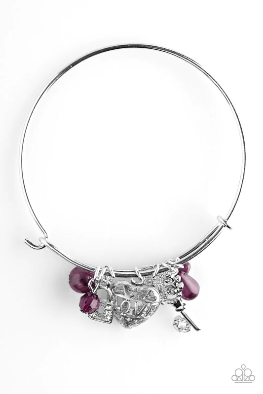 Paparazzi Bracelet ~ Locked On - Purple