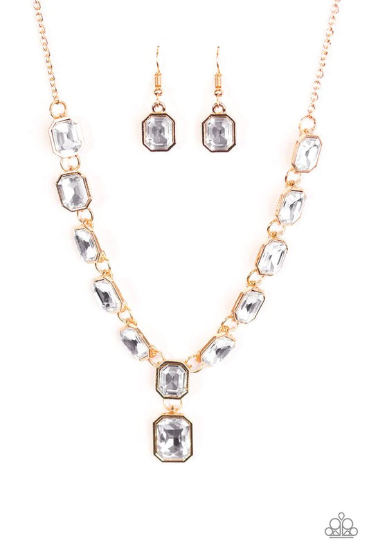 Paparazzi Necklace ~ The Right To Remain Sparkly - Gold