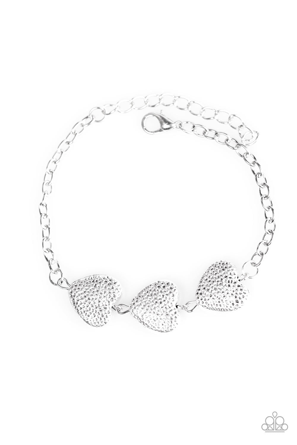 Pulsera Paparazzi ~ Corazón duro - Plata