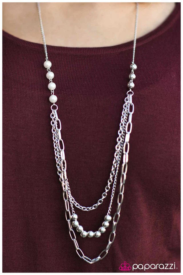 Paparazzi Necklace ~ Not That Innocent - White