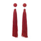 Paparazzi Earring ~ Tightrope Tassel - Red