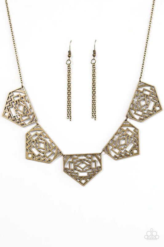 Paparazzi Necklace ~ Hacienda Heights - Brass