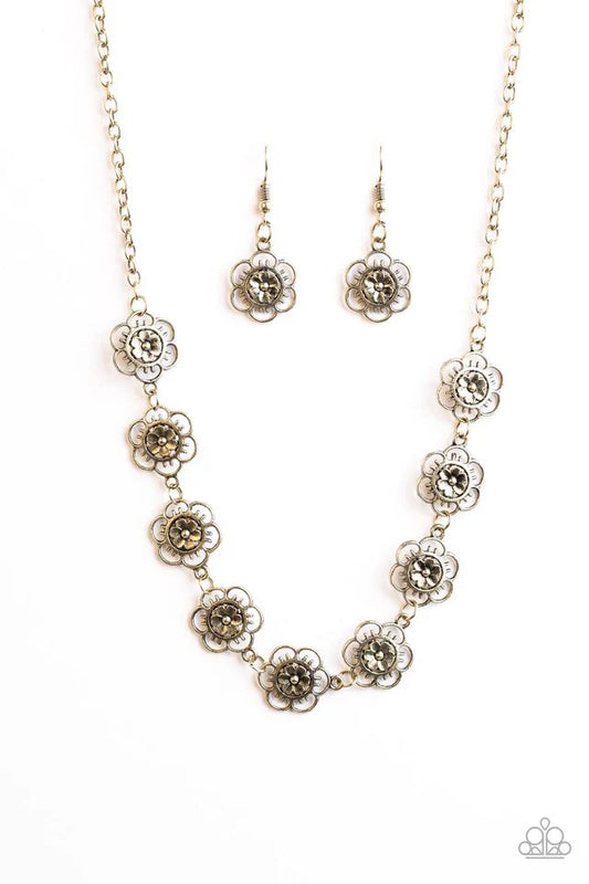 Paparazzi Necklace ~ BLOOM Or Bust - Brass