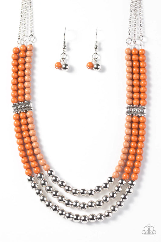 Collar Paparazzi ~ Just BEAD You - Naranja