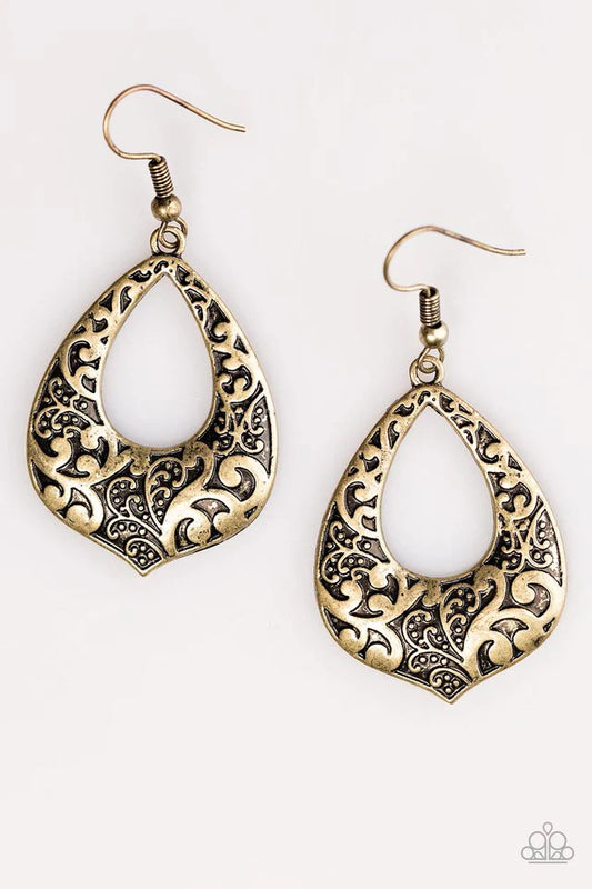 Paparazzi Earring ~ Ill Be VINE - Brass