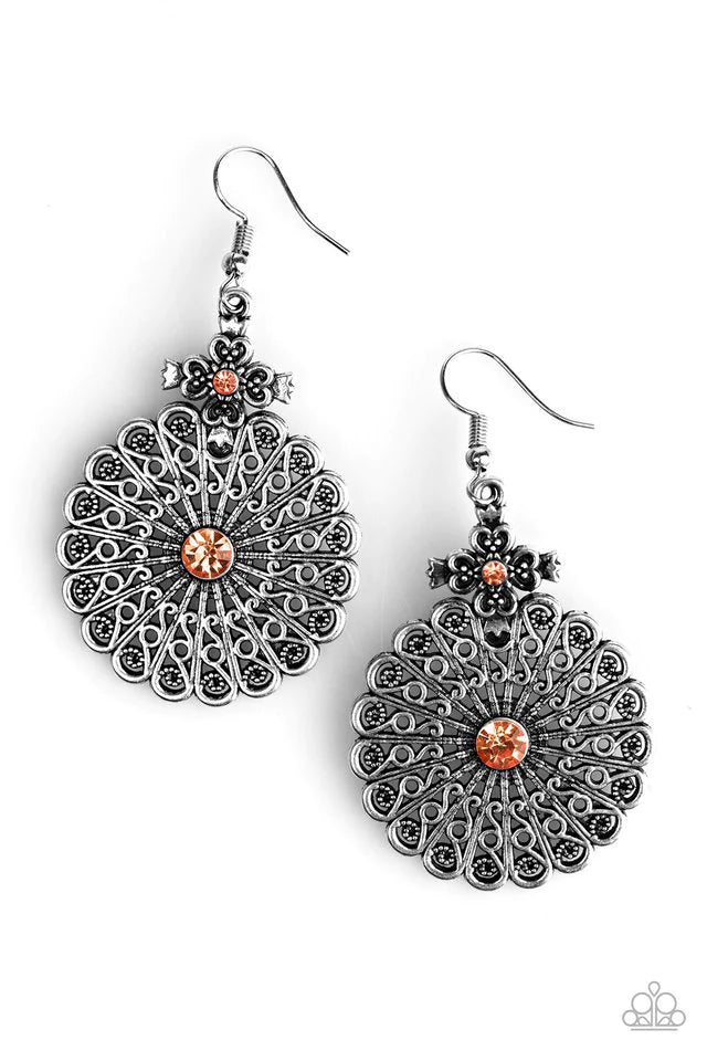 Paparazzi Earring ~ That WHEEL Do - Orange