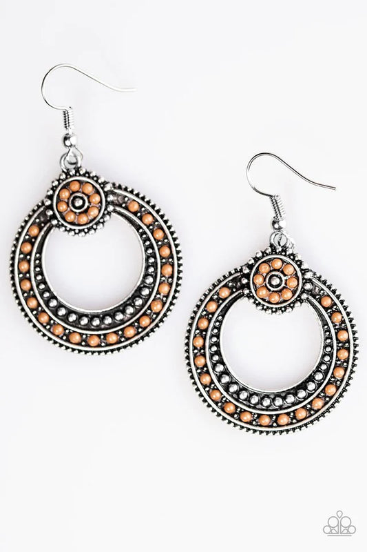 Paparazzi Earring ~ Colorful Coasts - Brown