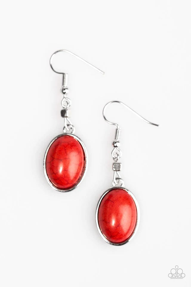 Paparazzi Earring ~ Back To The SANDSTONE Age - Red