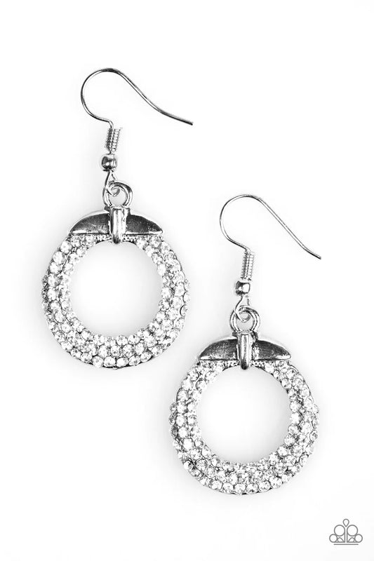 Paparazzi Earring ~ Ladies GLAM - White