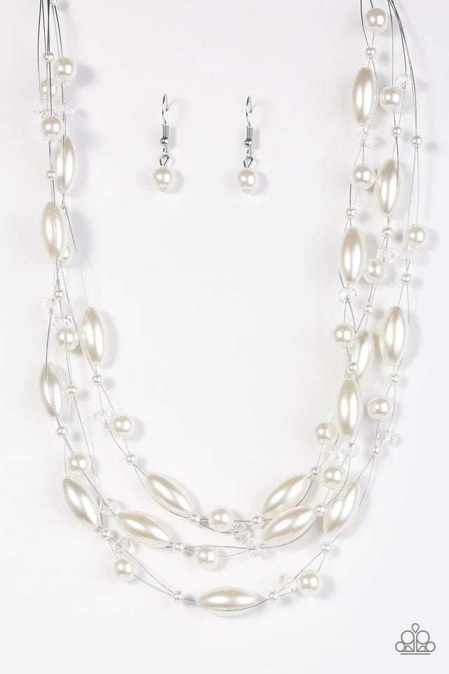 Paparazzi Necklace ~ Happy Is The Bride - White