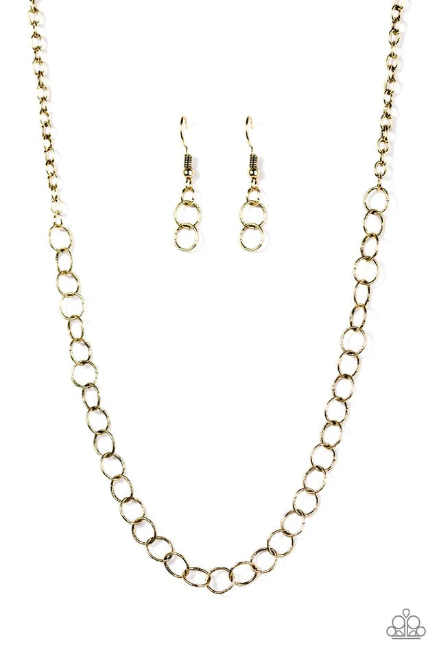 Paparazzi Necklace ~ Try On For Size - Brass