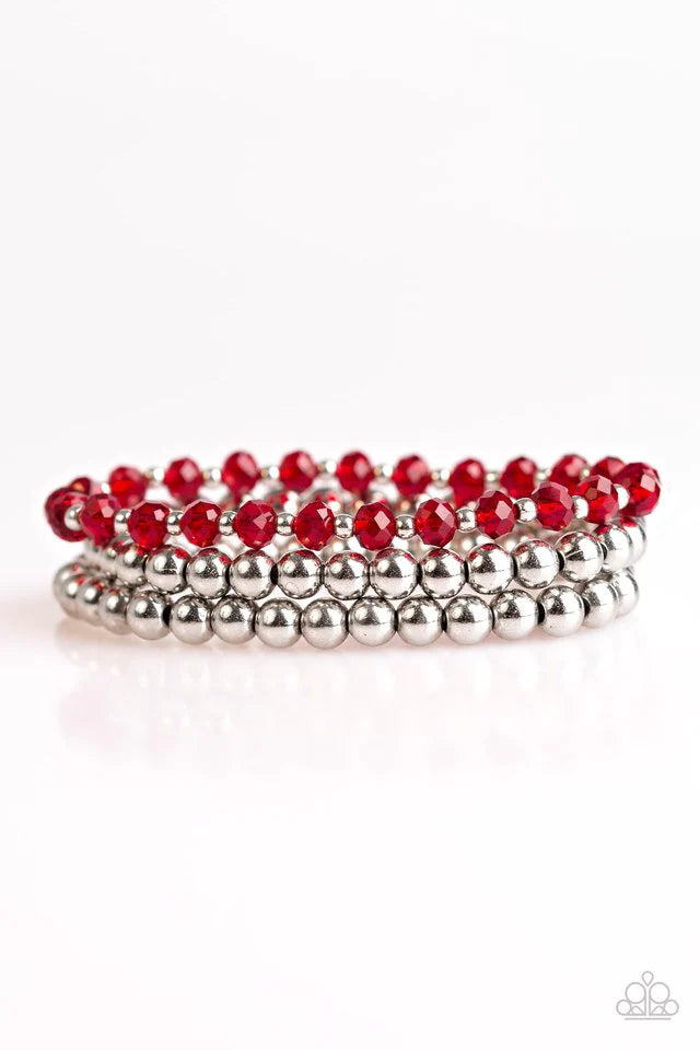 Pulsera Paparazzi ~ City Sleek - Rojo