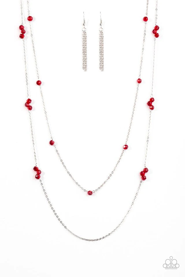 Paparazzi Necklace ~ Swag and Sparkle - Red