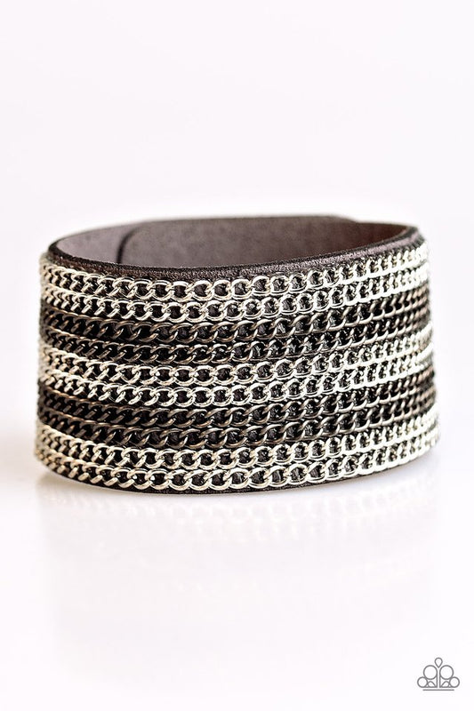 Paparazzi Bracelet ~ GLAM Of Steel - Silver