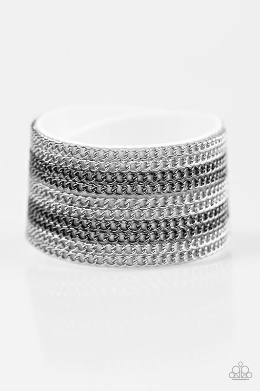 Paparazzi Bracelet ~ GLAM Of Steel - White