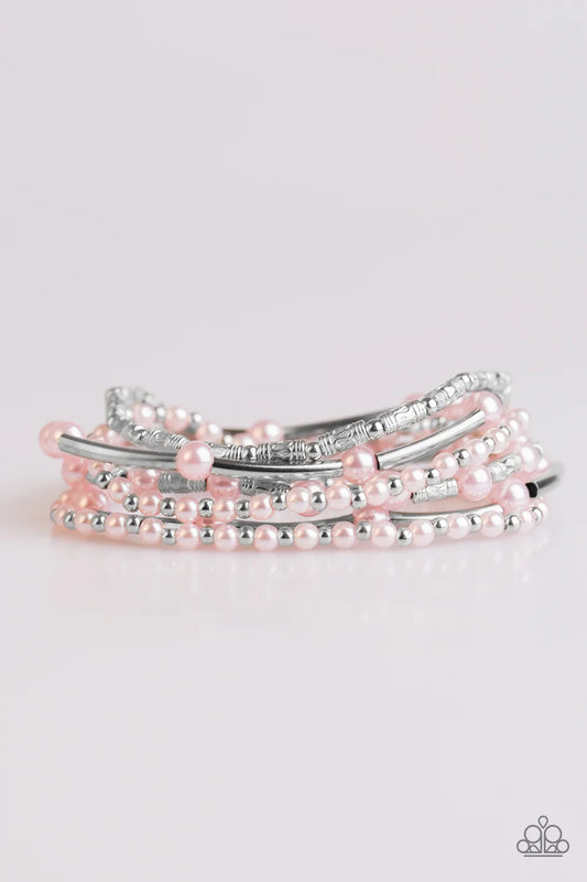 Pulsera Paparazzi ~ Downtown Darling - Rosa