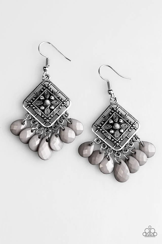 Paparazzi Earring ~ San Diego Spree - Silver