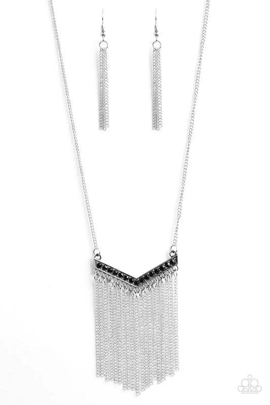 Paparazzi Necklace ~ Gotta Have Fringe - Black