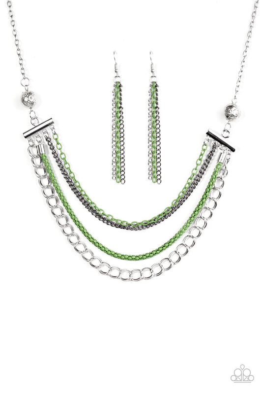 Paparazzi Necklace ~ High-Intensity - Green