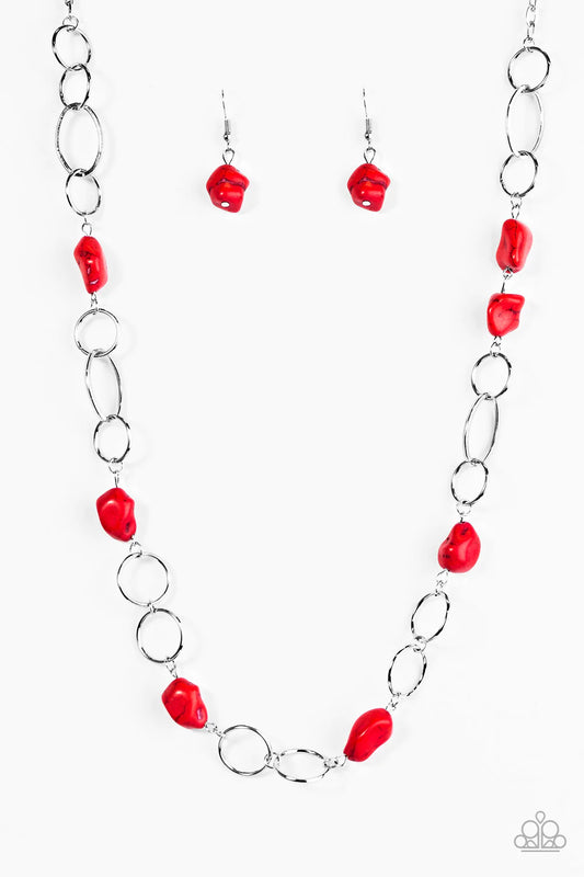 Paparazzi Necklace ~ Canyon Trip - Red